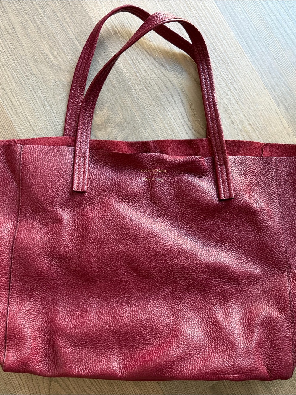 Kurt Geiger Red Leather Tote Bag